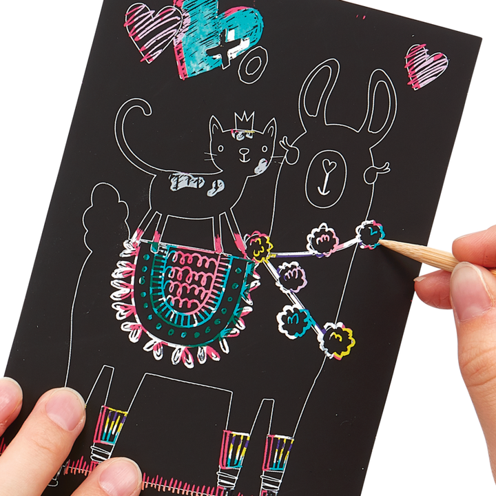 Funtastic Friends Scratch and Scribble Mini Scratch Art Kit | OOLY