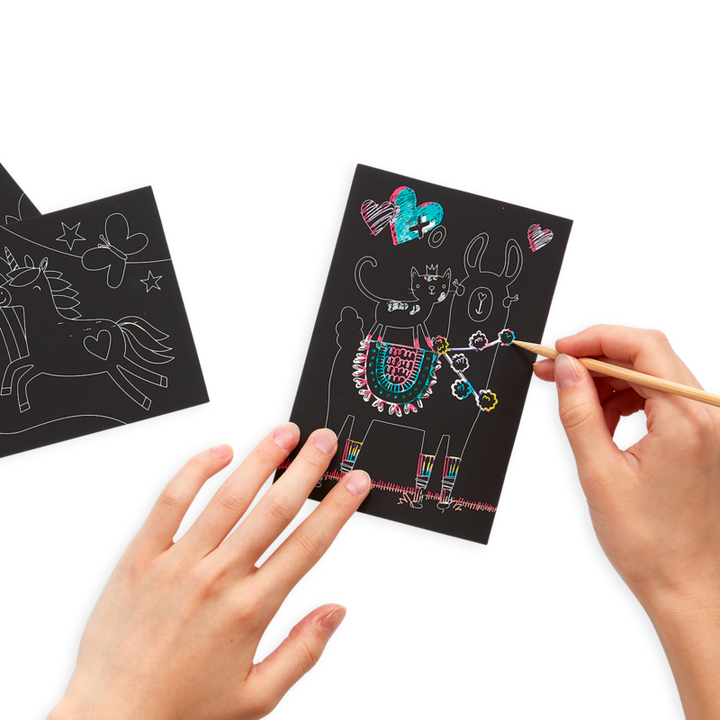 Funtastic Friends Scratch and Scribble Mini Scratch Art Kit | OOLY