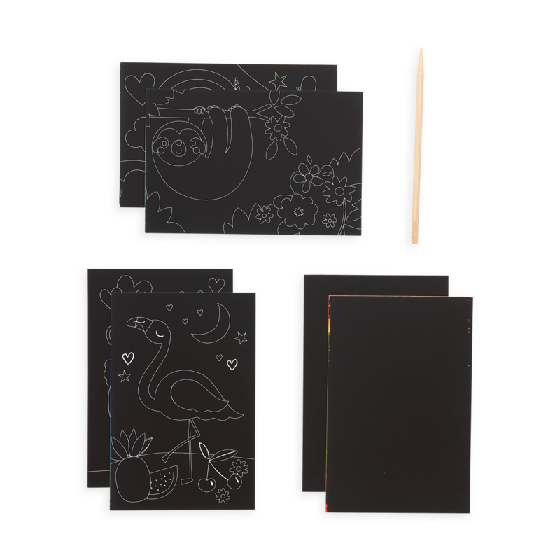 Funtastic Friends Scratch and Scribble Mini Scratch Art Kit | OOLY