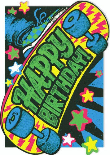 Skateboard Neon Card