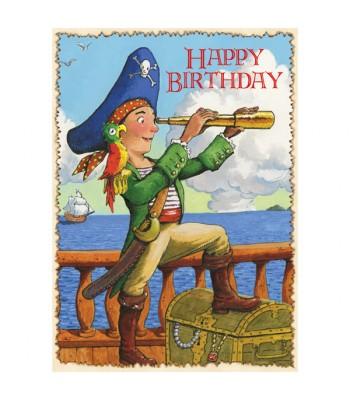Pirate with Parrot Card