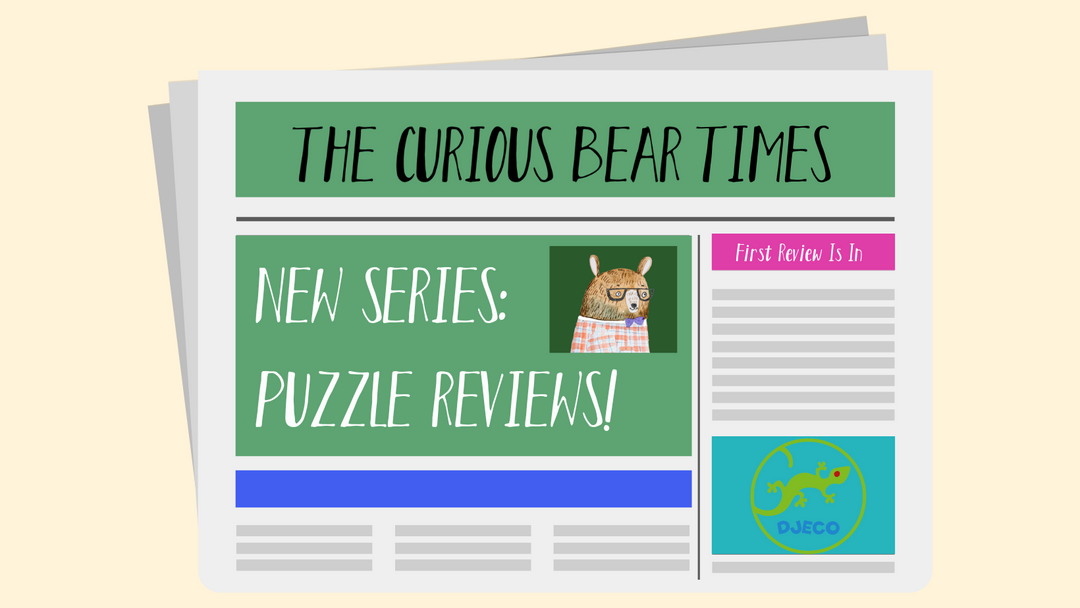 The front page of a newspaper saying "New Series: Puzzle Reviews!"