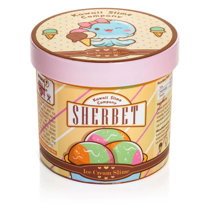 Forward facing closed container of Sherbet Ice Cream Slime