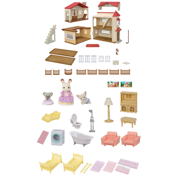 Red Roof Country Home Chocolate Rabbit Girl Gift Set -Secret Attic Playroom | Calico Critters LOCAL PICKUP ONLY