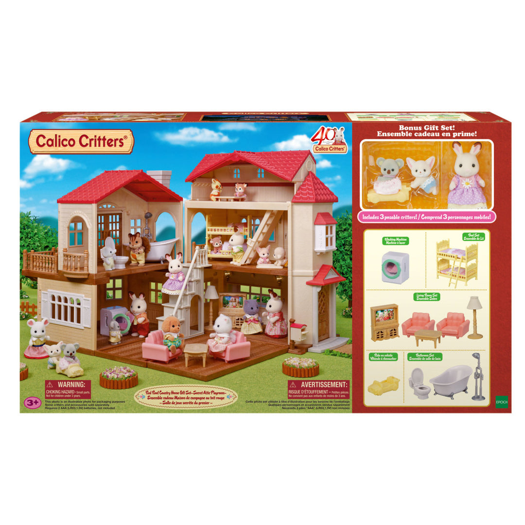Red Roof Country Home Chocolate Rabbit Girl Gift Set -Secret Attic Playroom | Calico Critters LOCAL PICKUP ONLY