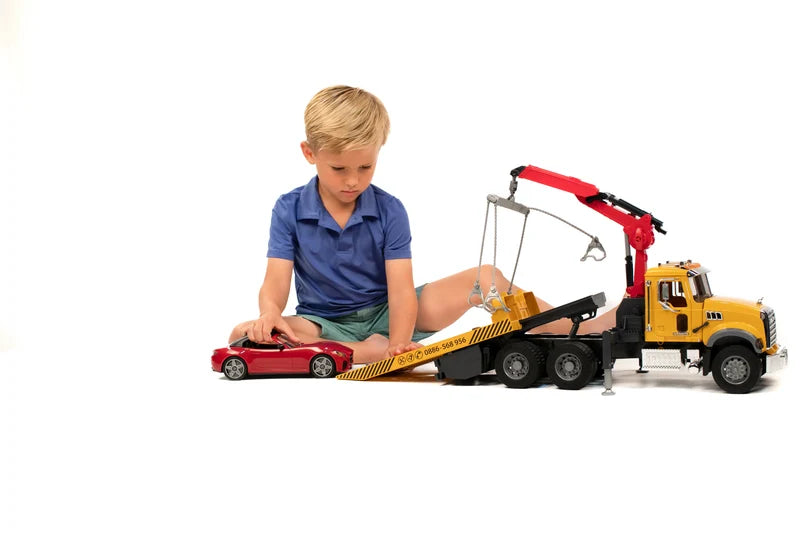 MACK Granite Tow Truck w/ Roadster | Bruder- LOCAL PICKUP ONLY