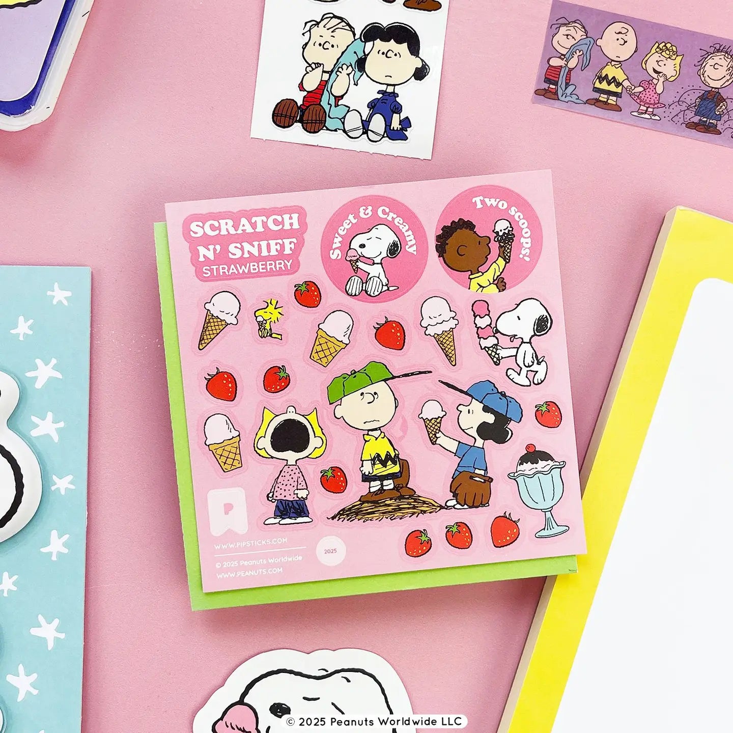 Peanuts Ice Cream Scratch 'n Sniff (2ct) Stickers | Pipsticks