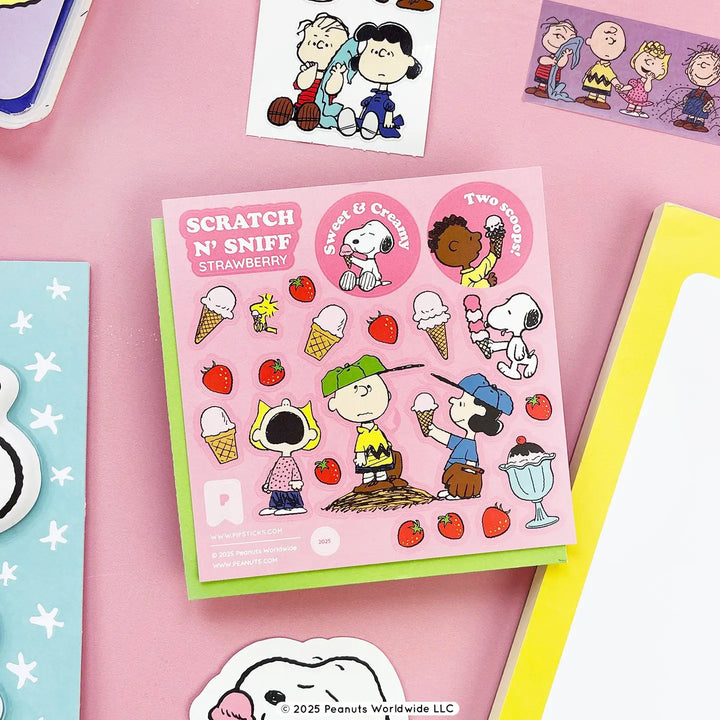 Peanuts Ice Cream Scratch 'n Sniff (2ct) Stickers | Pipsticks
