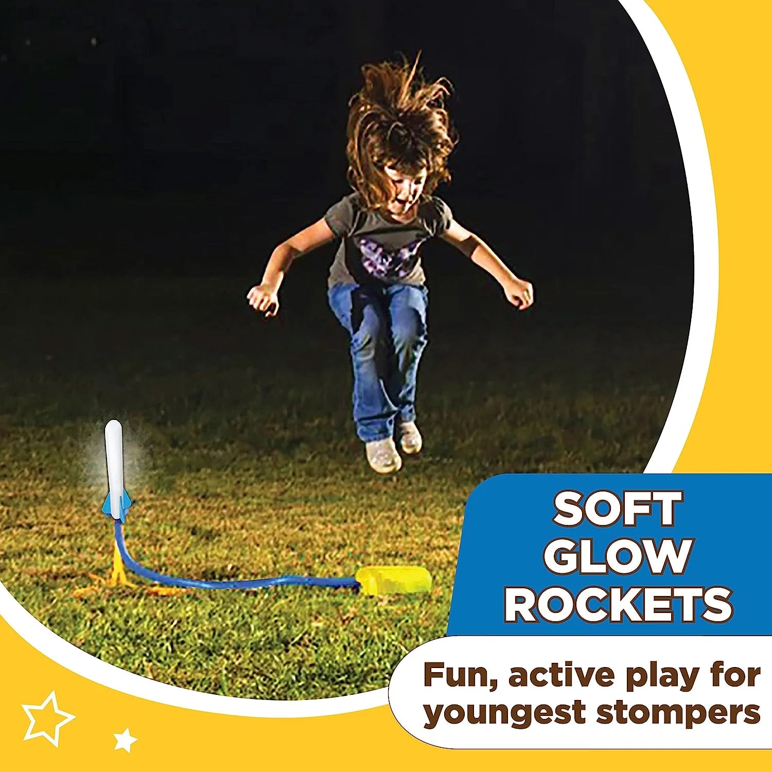 Original Jr. Glow Rocket Launcher for Kids - 7 Foam Rockets | Stomp Rocket