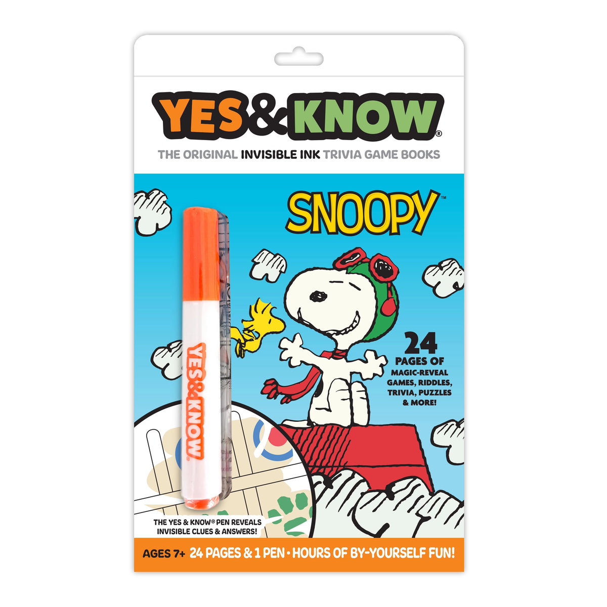 Yes & Know® Invisible Ink Trivia Game Books- Peanuts Snoopy | Tree Town Toys