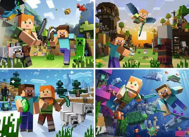Minecraft 4x100 Pc XXL Puzzle | Ravensburger