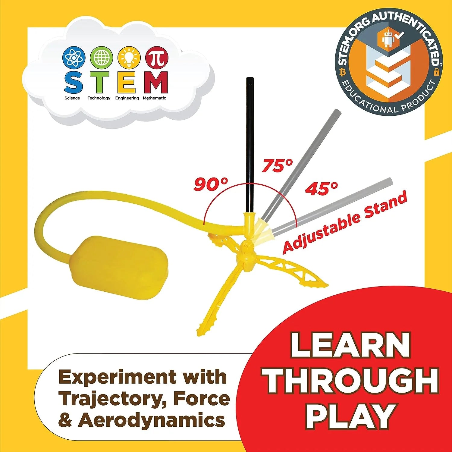 Original Jr. Glow Rocket Launcher for Kids - 7 Foam Rockets | Stomp Rocket