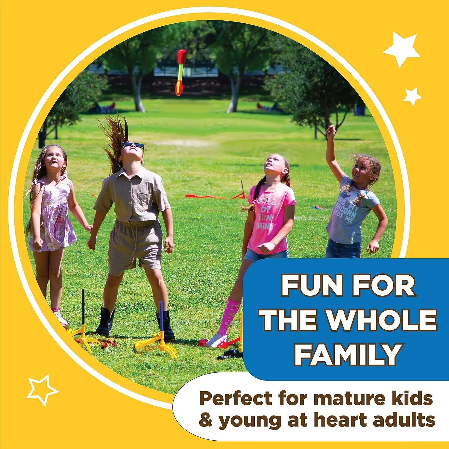 Original Jr. Glow Rocket Launcher for Kids - 7 Foam Rockets | Stomp Rocket