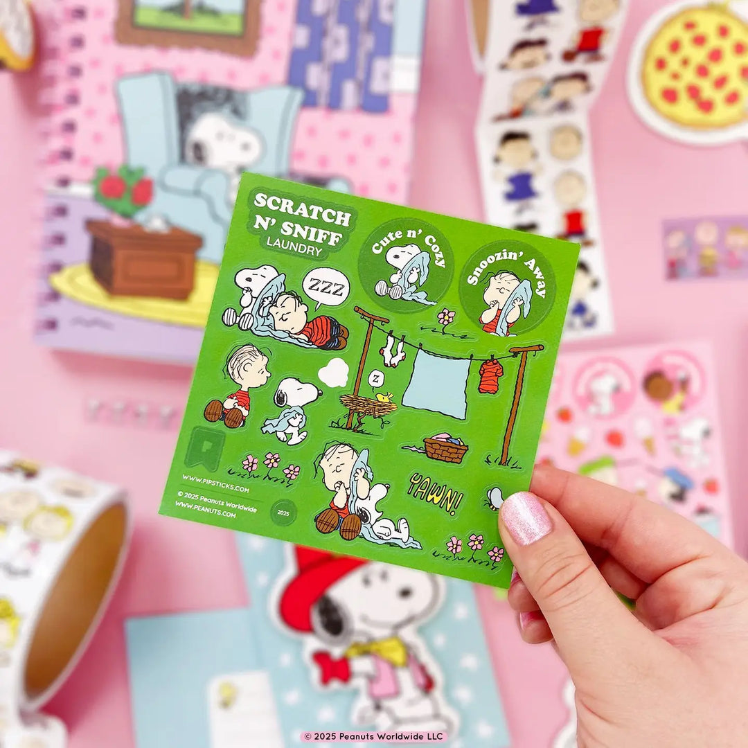 Peanuts Laundry Day Scratch 'n Sniff (2ct) Stickers | Pipsticks