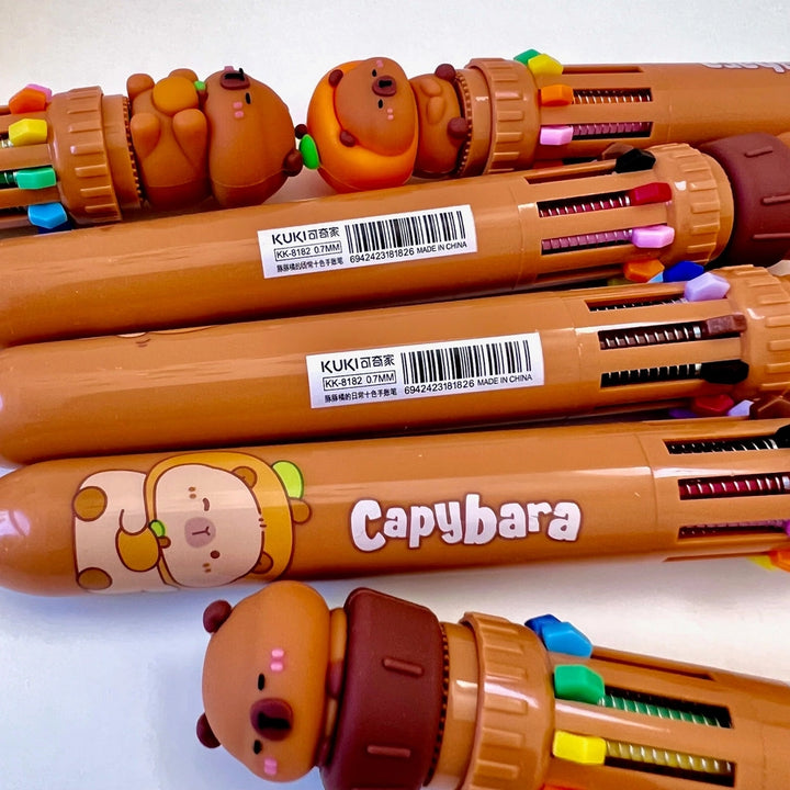 Capybara 10 Color Retractable Ball Pen