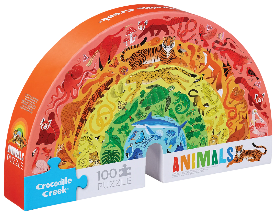 Rainbow Animals - 100 Pc Puzzle | Crocodile Creek