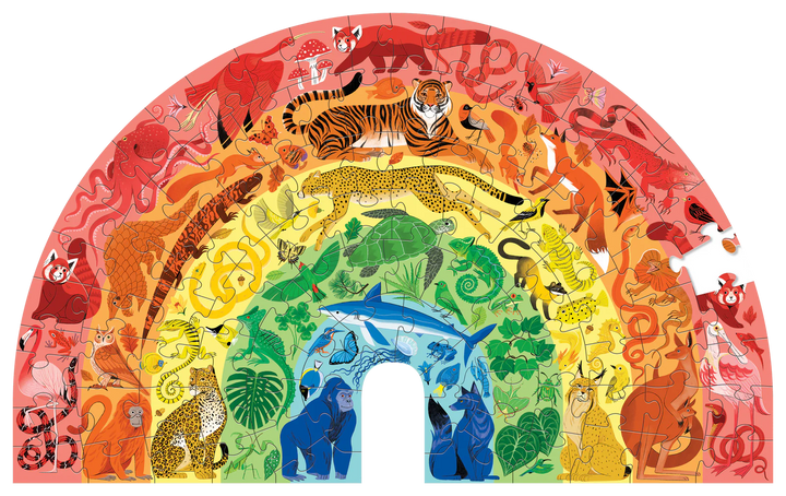 Rainbow Animals - 100 Pc Puzzle | Crocodile Creek