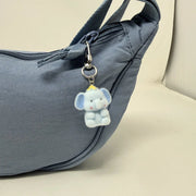 Blue Elephant Flocked Keychain | Rainbow Unicorn Birthday Surprise