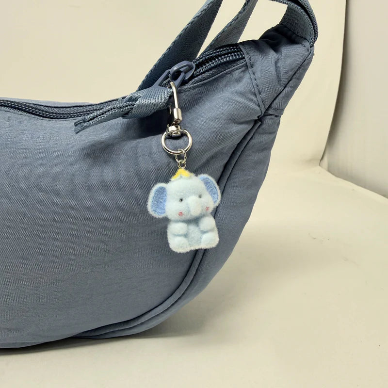 Blue Elephant Flocked Keychain | Rainbow Unicorn Birthday Surprise