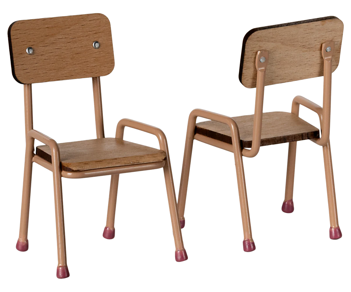 Table and Chair Set, Mouse - Dark Powder | Maileg