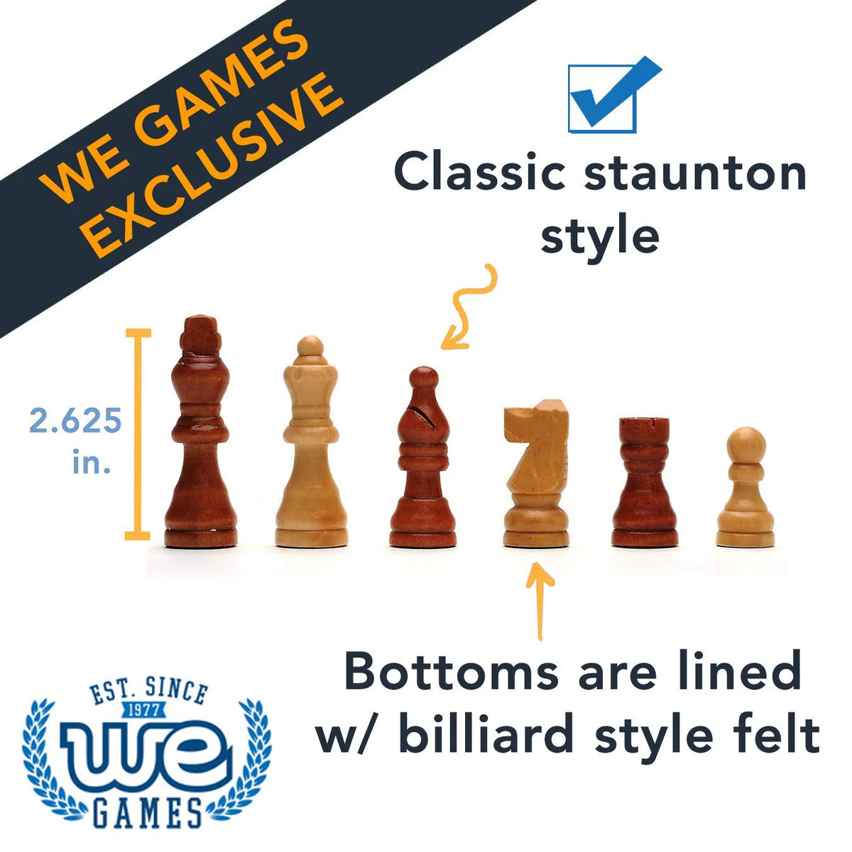 WE Games Folding Wood Travel Chess Set | Wood Expressions