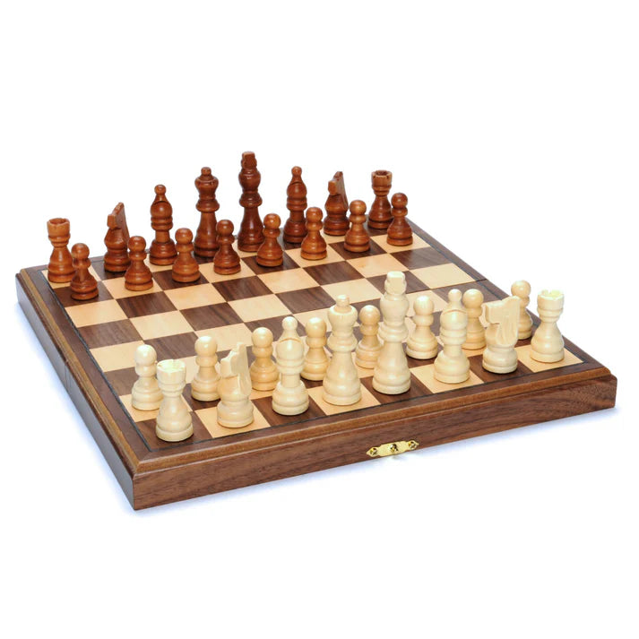 WE Games Folding Wood Travel Chess Set | Wood Expressions