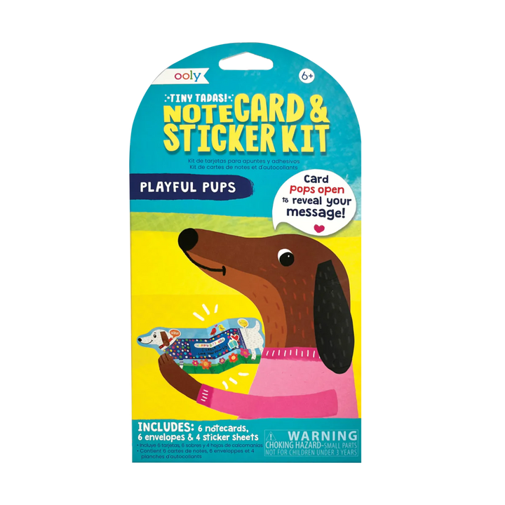 Tiny Tadas! Note Cards & Sticker Set - Playful Pups | OOLY