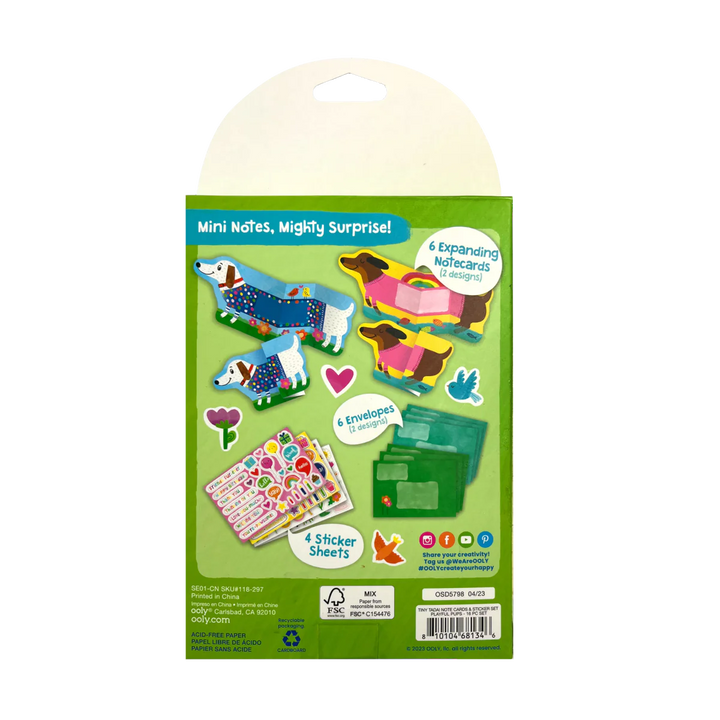 Tiny Tadas! Note Cards & Sticker Set - Playful Pups | OOLY