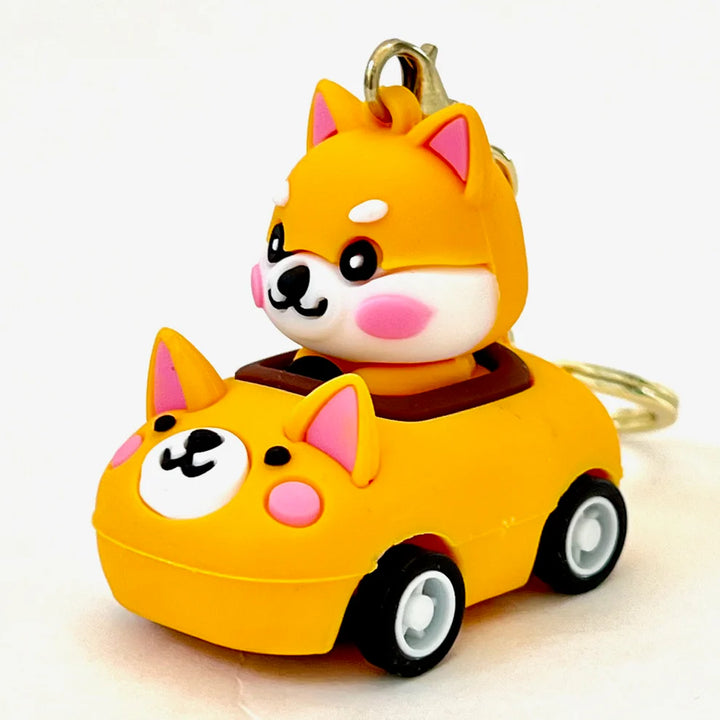 Pullback Car Animals Key Charm