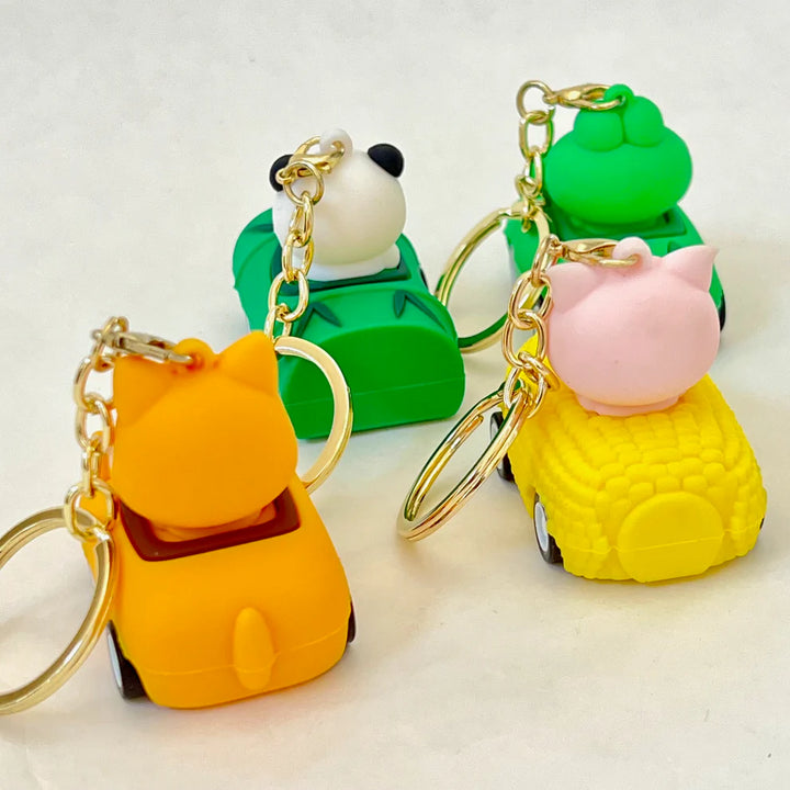 Pullback Car Animals Key Charm