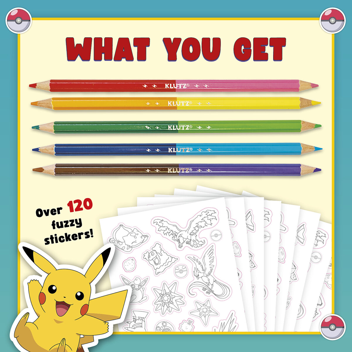 Pokemon Color Your Own Fuzzy Stickers | Klutz