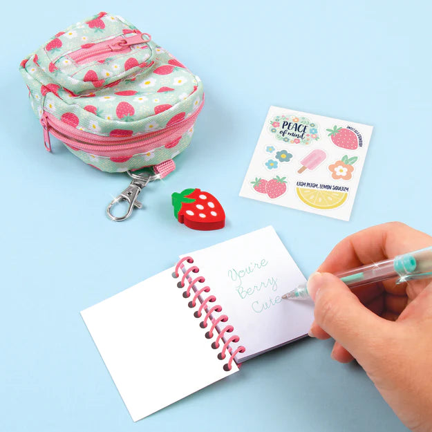 Mini backpack with stationery sale