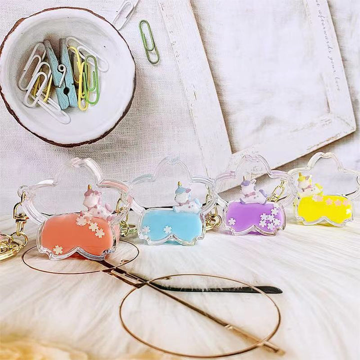 Unicorn Flower Floaty Key Charm