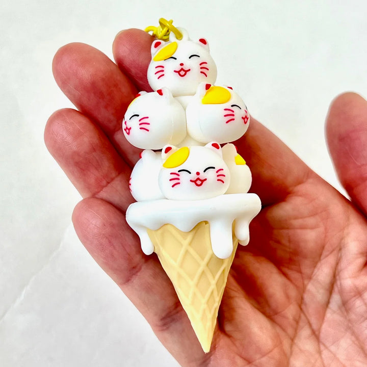 Cat Cone Family Key Charm