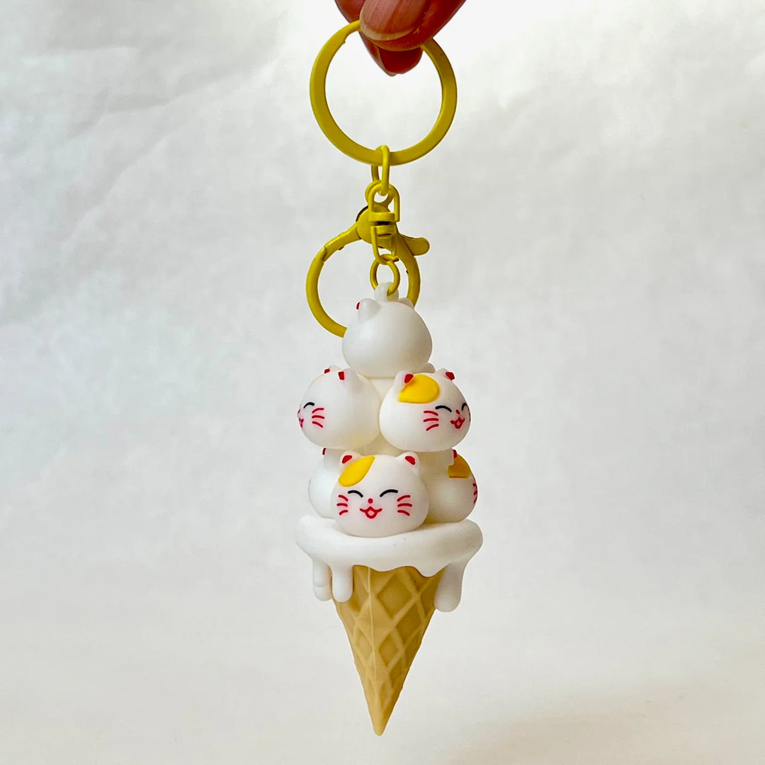 Cat Cone Family Key Charm
