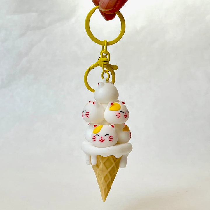 Cat Cone Family Key Charm