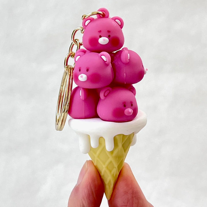 Pink Bear Family Key Charm