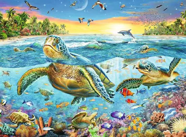 Swim with Sea Turtles - 100 Pc XXL | Ravensburger