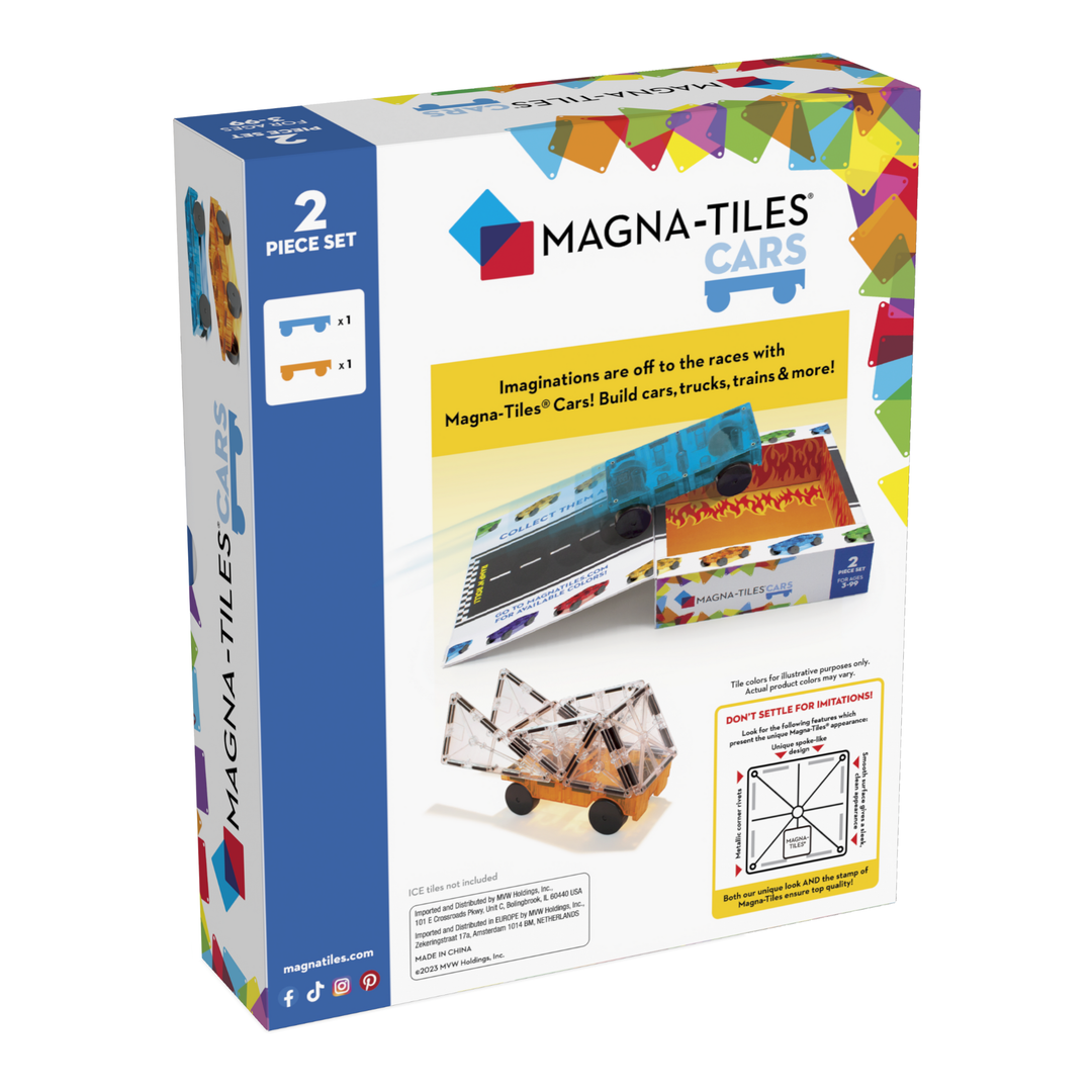 Cars – Blue & Orange 2-Piece Set | Magna-Tiles