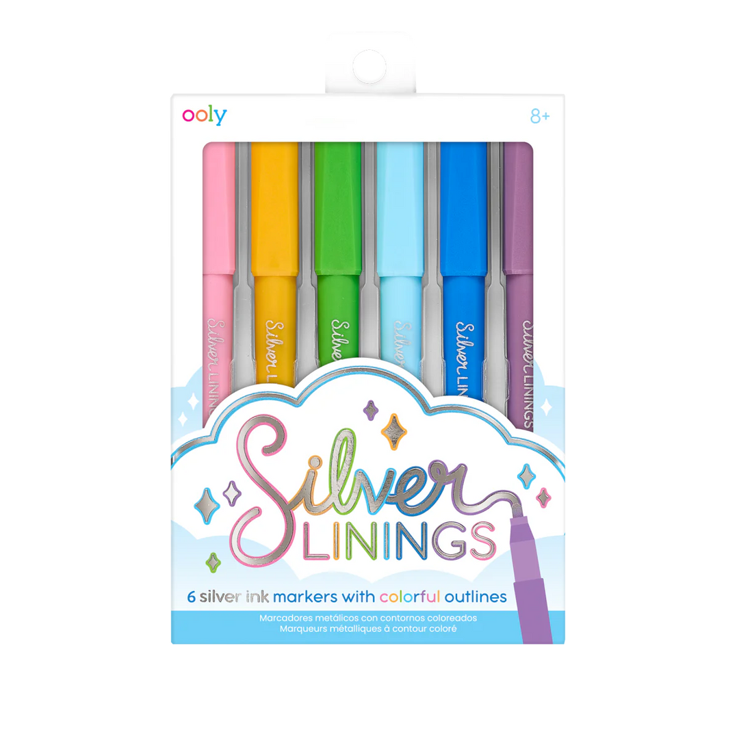 Silver Linings Outline Markers - Set of 6 | OOLY