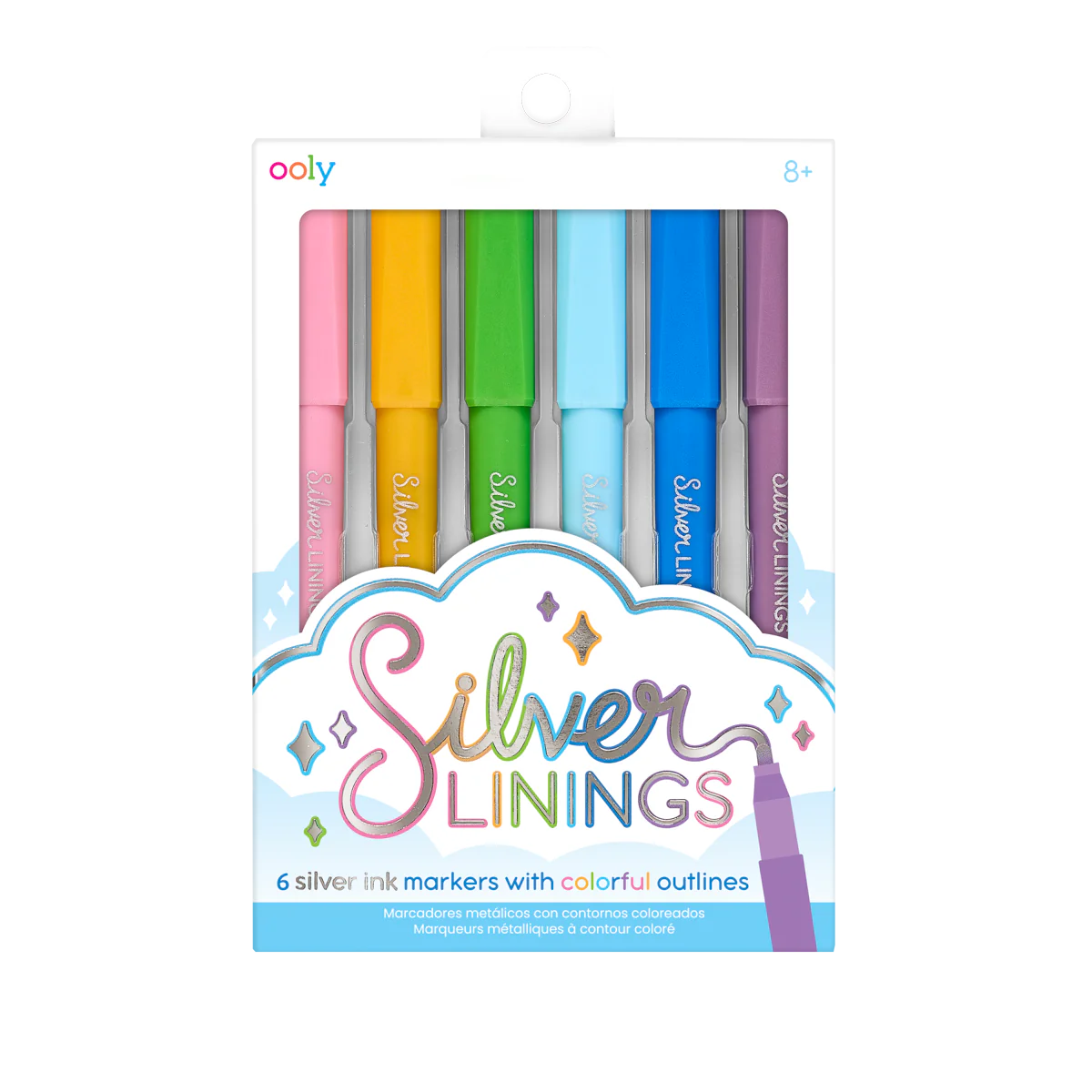 Silver Linings Outline Markers - Set of 6 | OOLY
