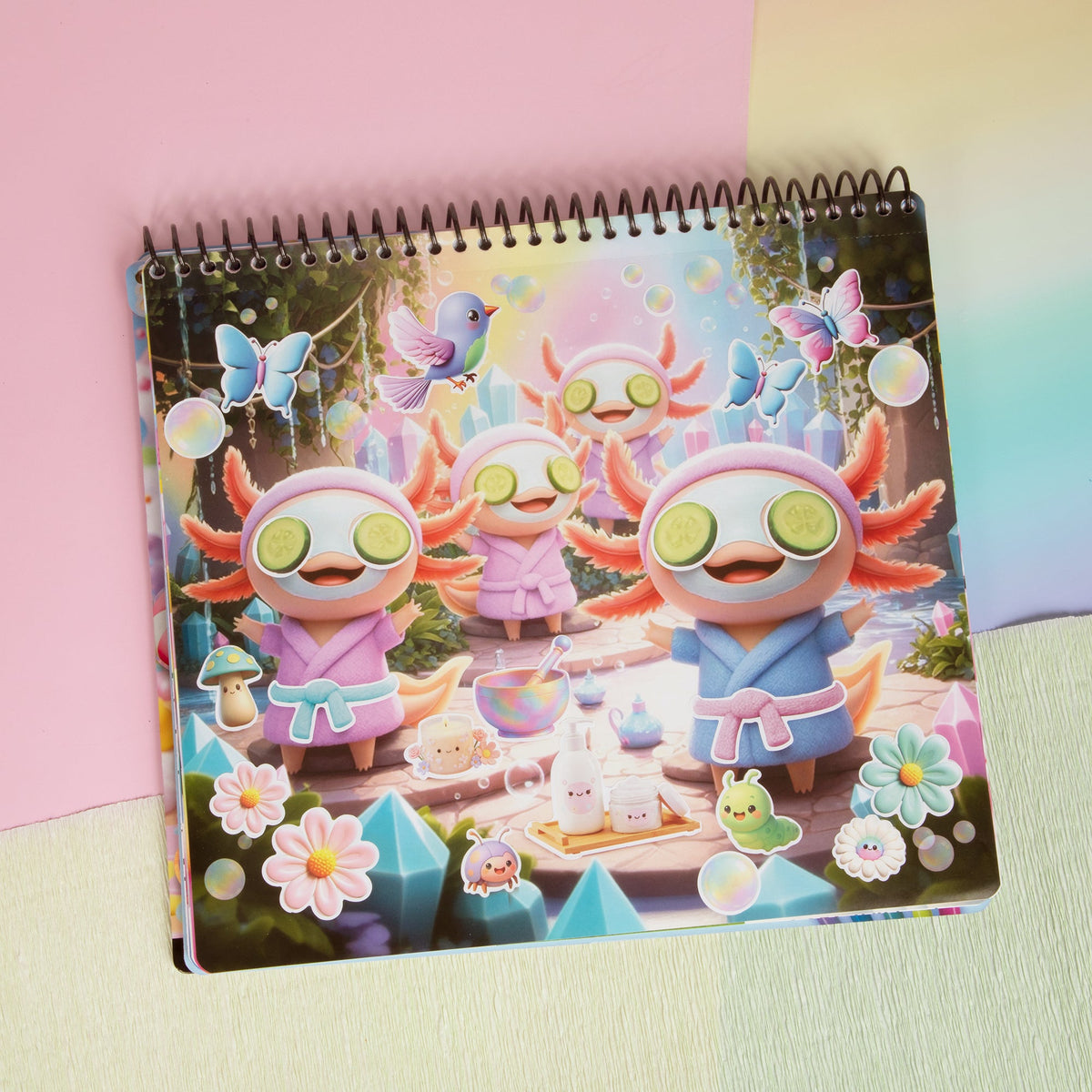 Chill-Axolotl Coloring & Collage Activity Portfolio | Fashion Angels