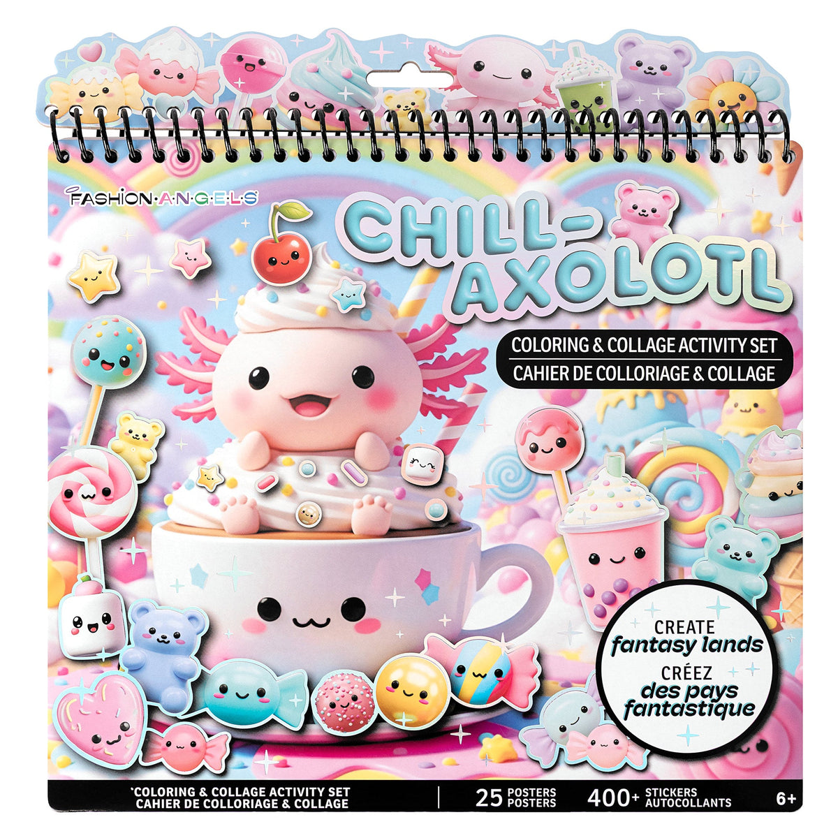 Chill-Axolotl Coloring & Collage Activity Portfolio | Fashion Angels