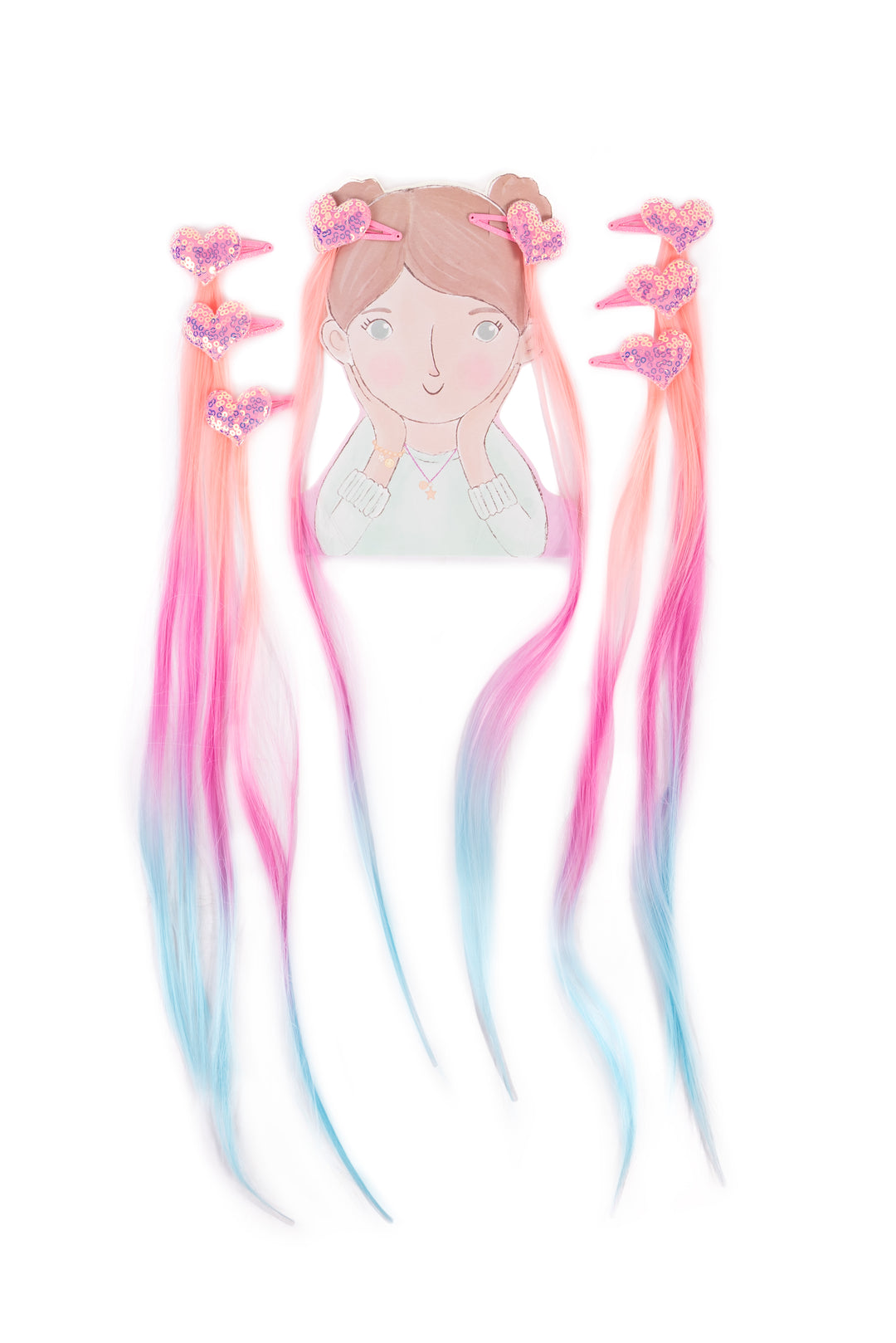 Pastel Hollywood Hearts Hair Extensions | Great Pretenders