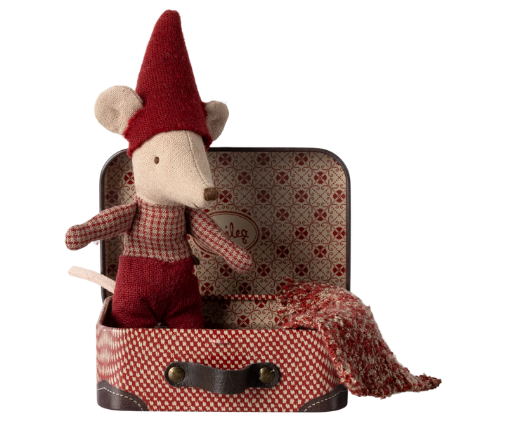 Christmas Mouse, Baby in Suitcase | Maileg