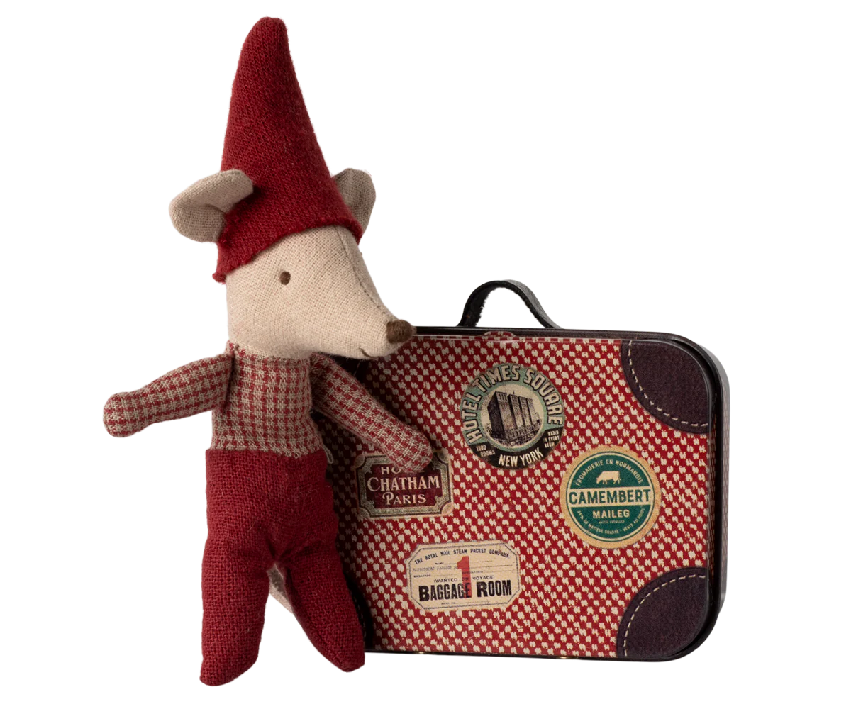 Christmas Mouse, Baby in Suitcase | Maileg