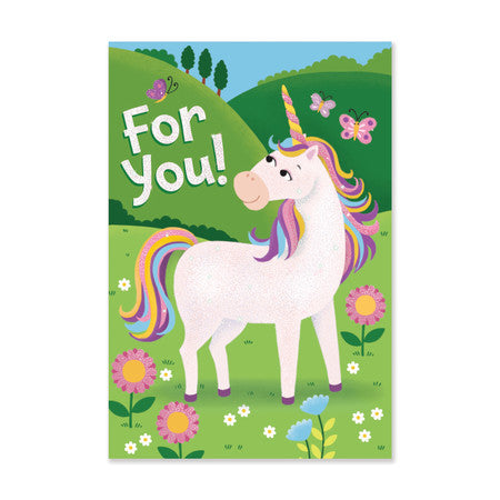 Glitter Rainbow Unicorn Enclosure Card