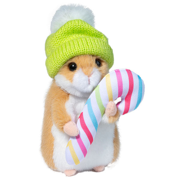 Hamster W/winter Hat & Candy Cane | Douglas