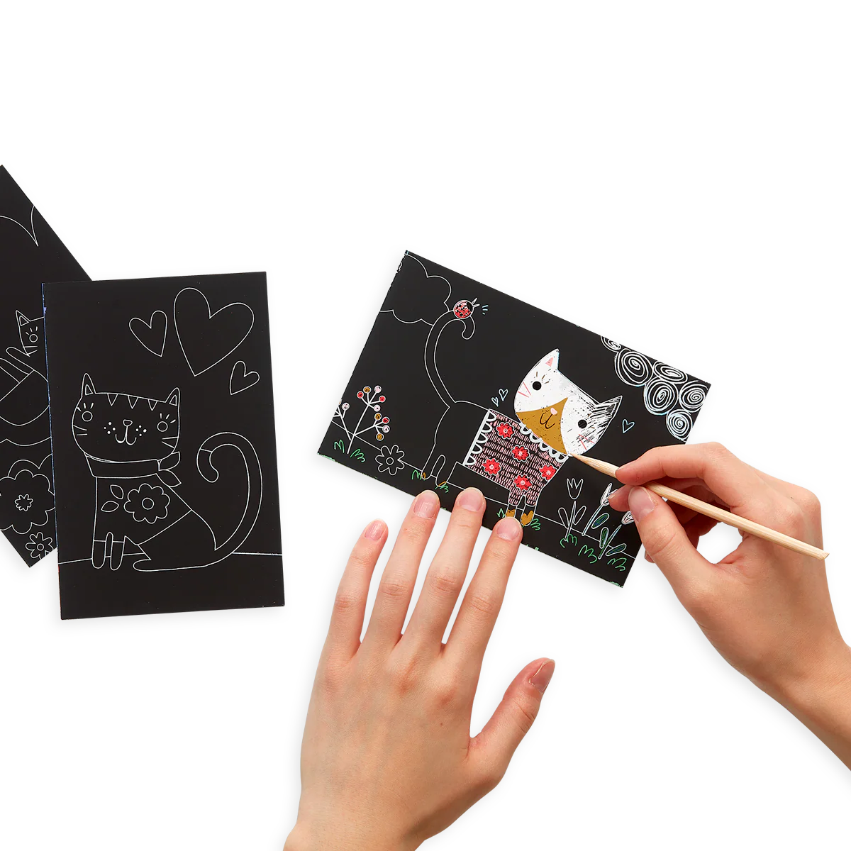 Cutie Cats Scratch and Scribble Mini Scratch Art Kit | OOLY