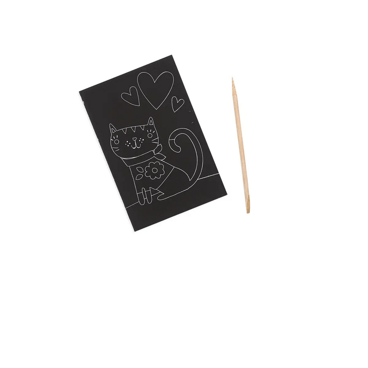 Cutie Cats Scratch and Scribble Mini Scratch Art Kit | OOLY